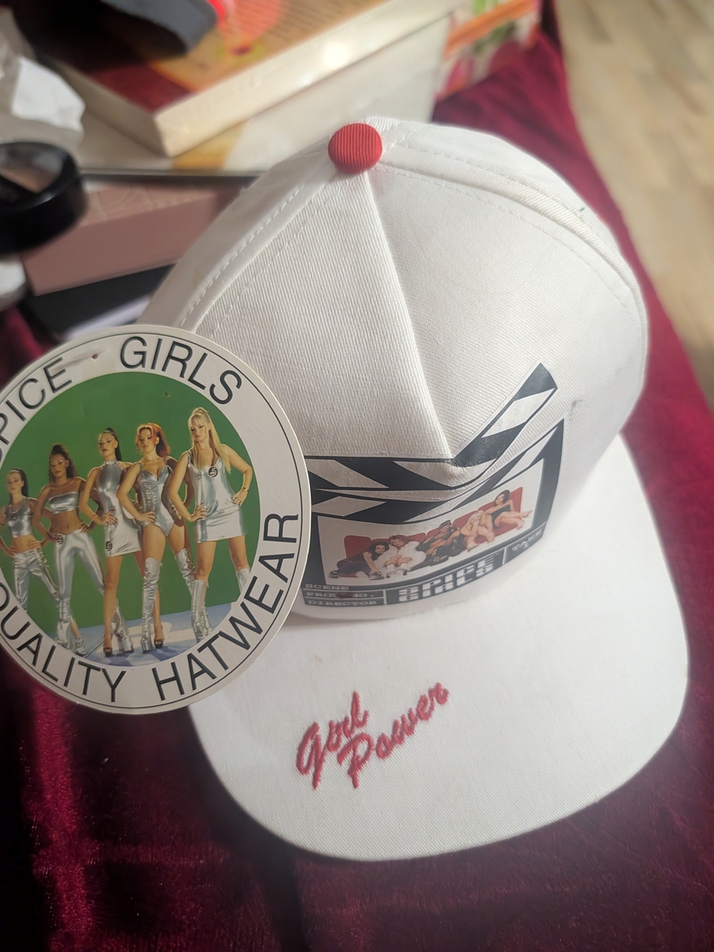 Girl Power Embroidered White Baseball Cap